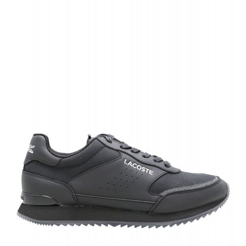 Mens Black/Silver Partner Luxe Trainers 98901 by Lacoste from Hurleys