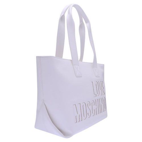 Womens White Optic Logo Soft Shopper Bag 105795 by Love Moschino from Hurleys