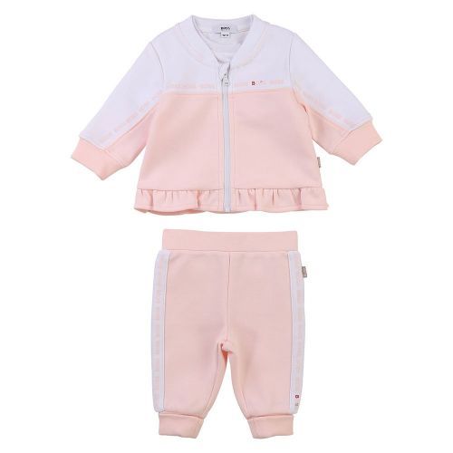 Baby Pink 3 Piece Tracksuit Gift Set 83608 by BOSS from Hurleys