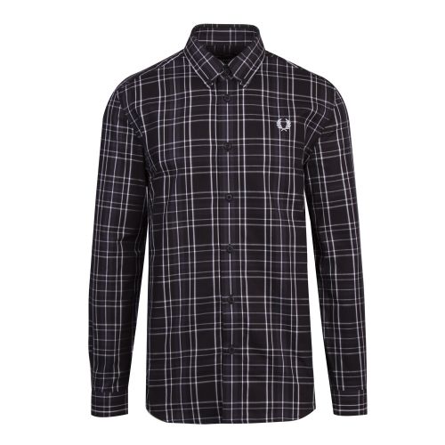 Mens Black Tonal Check L/s Shirt 52226 by Fred Perry from Hurleys