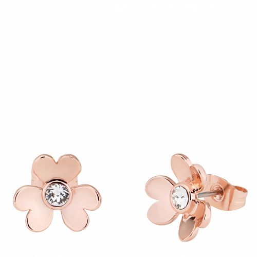 Womens Rose Gold/Crystal Hansila Heart Blossom Studs 40625 by Ted Baker from Hurleys