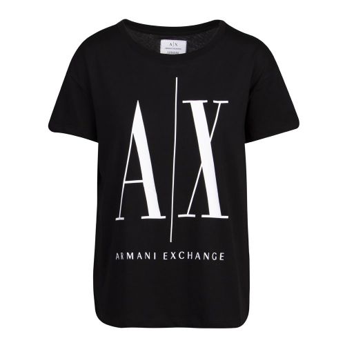 Womens Black Large Icon S/s T Shirt 96295 by Armani Exchange from Hurleys