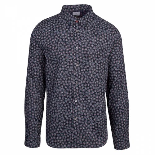 Mens Black Small Floral Print Slim Fit L/s Shirt 27542 by PS Paul Smith from Hurleys