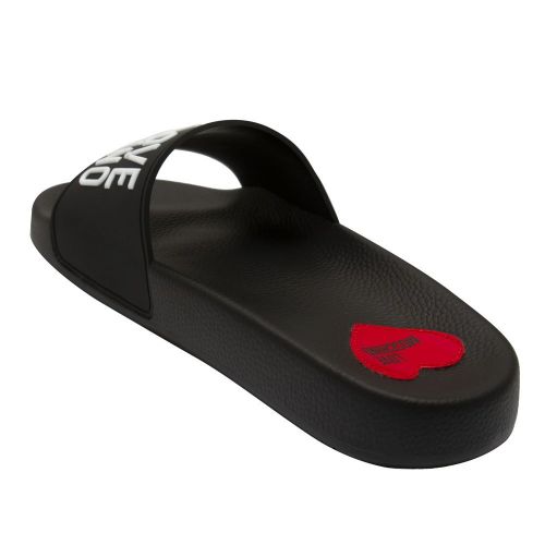 Womens Black Branded Slides 81584 by Love Moschino from Hurleys