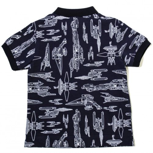 Boys Navy & White In Space Print S/s Polo Shirt 18990 by Lacoste from Hurleys