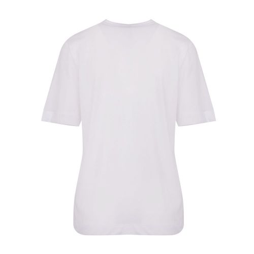 Womens White/Blue Splash Logo S/s T Shirt 85861 by Love Moschino from Hurleys