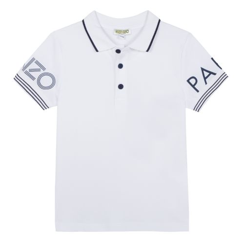 Junior Optic White Logo Tipped S/s Polo Shirt 36494 by Kenzo from Hurleys