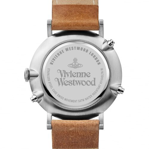 Mens Stainless Steel & Tan Portland Chrono Watch 69063 by Vivienne Westwood from Hurleys
