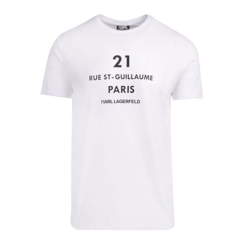 Mens White Rue St Guillaume S/s T Shirt 78143 by Karl Lagerfeld from Hurleys