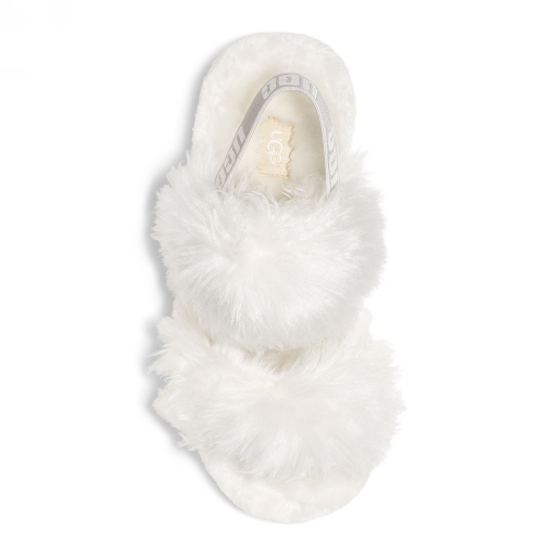 Womens White Fluff Sugar Sandal Slippers 85159 by UGG from Hurleys