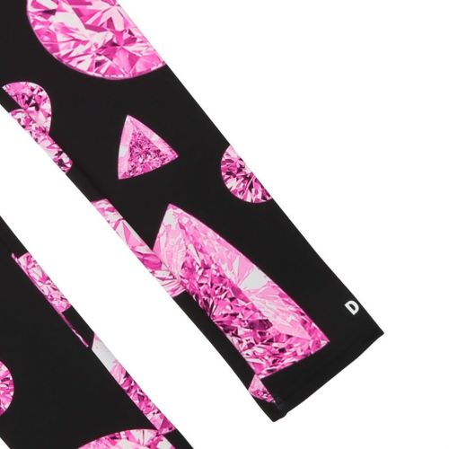 Girls Black/Pink Jewel Print Leggings 75353 by DKNY from Hurleys