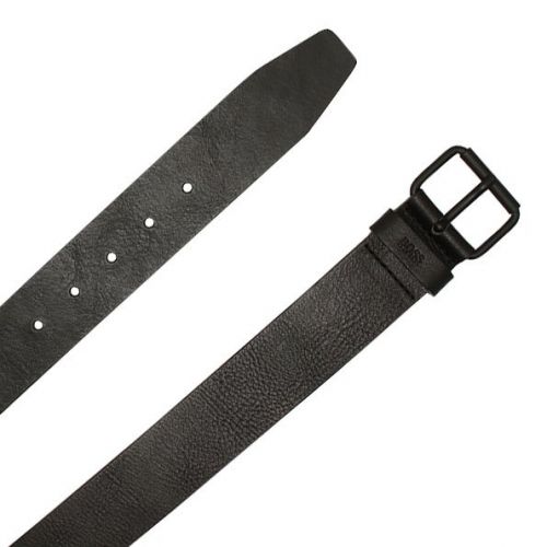 Mens Black Serge-V Leather Belt 92846 by BOSS from Hurleys