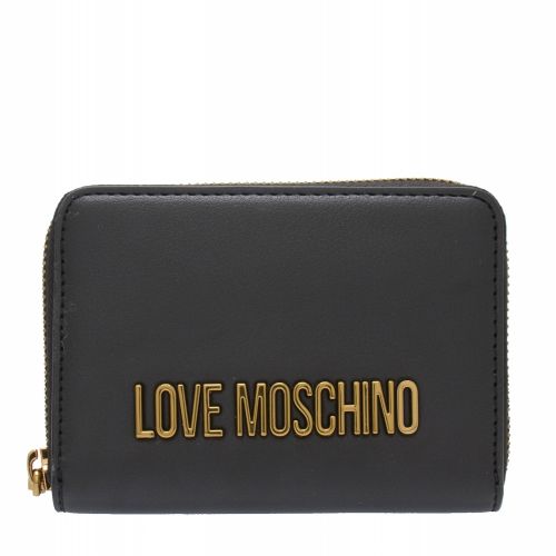 Womens Black Smooth Zip Around Wallet 53235 by Love Moschino from Hurleys