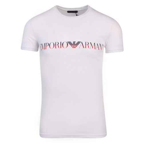 Mens White Dual Tone Logo S/s T Shirt 58800 by Emporio Armani Bodywear from Hurleys