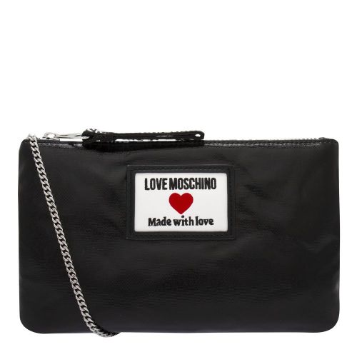 Womens Black Branded Shiny Crossbody Bag 82213 by Love Moschino from Hurleys