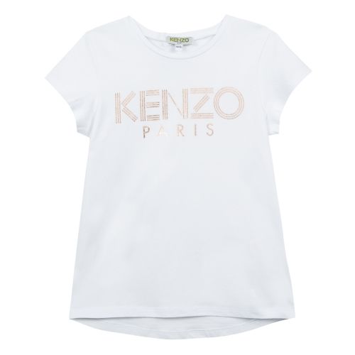 Girls Optical White Cosmic Logo S/s T Shirt 30782 by Kenzo from Hurleys