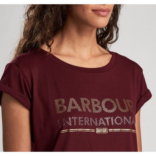 Womens Dark Rhubarb Strike S/s T Shirt 51371 by Barbour International from Hurleys