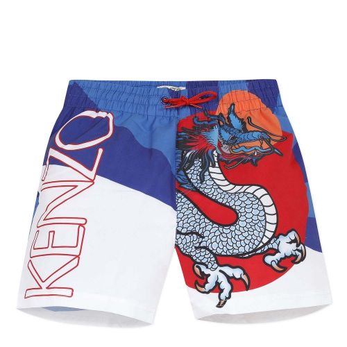 Boys King Blue Jeanjass Dragon Swim Shorts 53631 by Kenzo from Hurleys