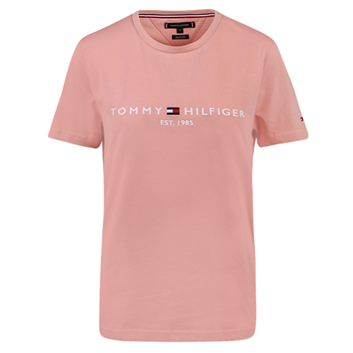 Mens Guava Tommy Logo S/s T Shirt 107656 by Tommy Hilfiger from Hurleys