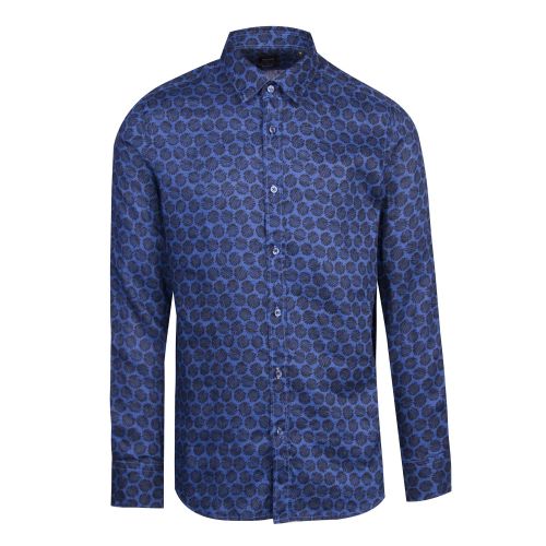 Casual Mens Dark Blue Relegant_1 Linen L/s Shirt 44873 by BOSS from Hurleys