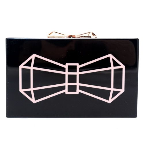 Womens Black Bowwe Bow Glitter Resin Clutch Bag 68561 by Ted Baker from Hurleys