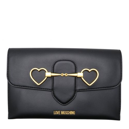 Womens Black Heart Srap Clutch Cross Body Bag 101886 by Love Moschino from Hurleys