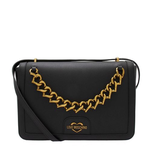 Womens Black Heart Chain Shoulder Bag 73929 by Love Moschino from Hurleys