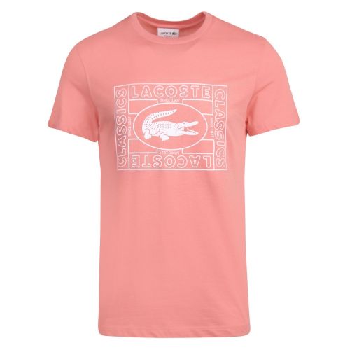 Mens Elf Pink Oversized Logo S/s T Shirt 59331 by Lacoste from Hurleys