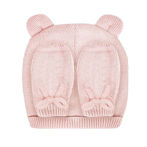 Baby Pink Fine Knit Hat & Mittens Set 95039 by Katie Loxton from Hurleys