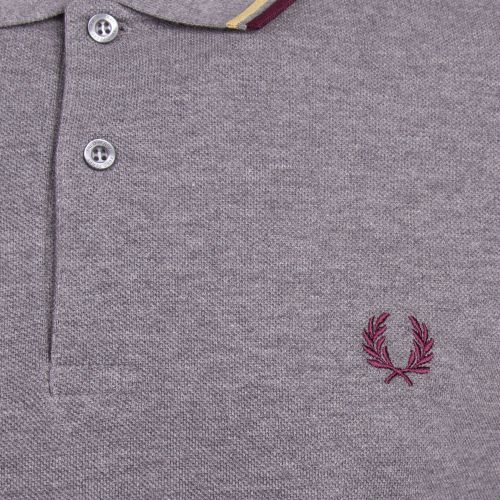 Mens Grey Marl Twin Tipped S/s Polo Shirt 77001 by Fred Perry from Hurleys