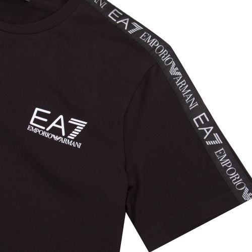 Mens Black Train Logo Series Tape S/s T Shirt 48259 by EA7 from Hurleys