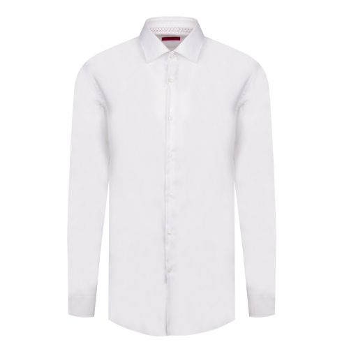 Mens White Koey Trim Slim Fit L/s Shirt 45042 by HUGO from Hurleys