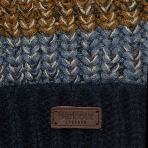Mens Navy Alderly Stripe Beanie 93795 by Barbour from Hurleys