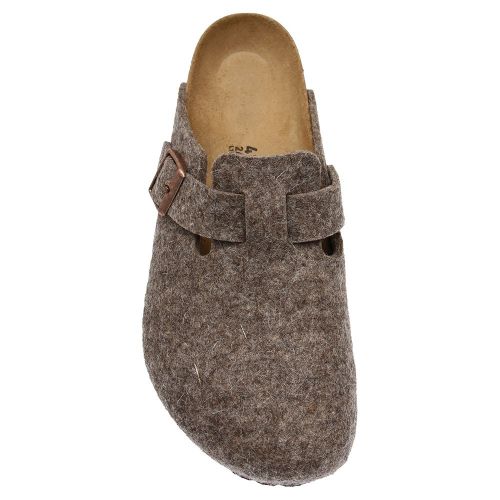 Mens Cocoa Wool Boston Wool Slippers 95331 by Birkenstock from Hurleys
