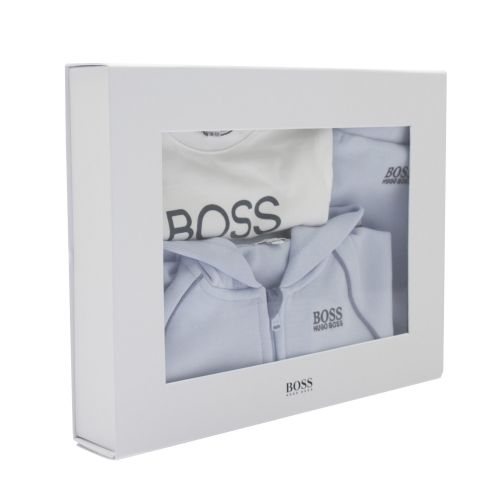 Baby Pale Blue Logo 3 Piece Tracksuit Set 45485 by BOSS from Hurleys