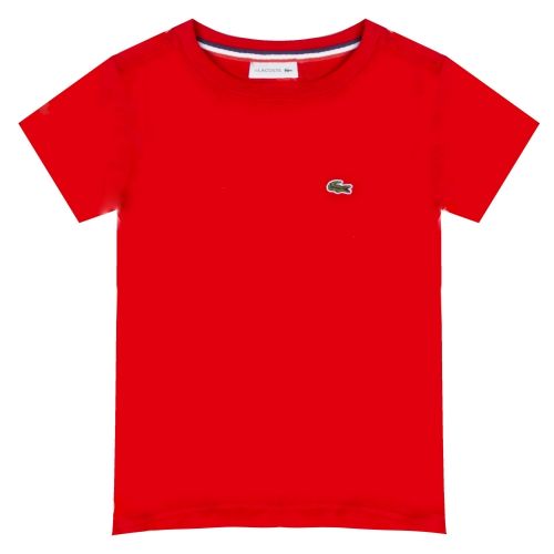 Boys Red Classic Branded S/s T Shirt 38600 by Lacoste from Hurleys