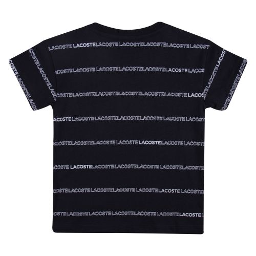 Boys Navy Branded Lines S/s T Shirt 50432 by Lacoste from Hurleys