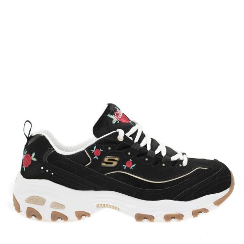 Womens Black D'Lites Rose Blooms Trainers 31736 by Skechers from Hurleys