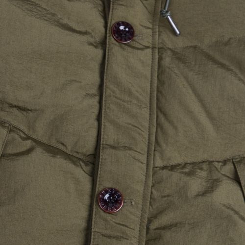 Mens Khaki Quilted Fur Hooded Jacket 49227 by Pretty Green from Hurleys