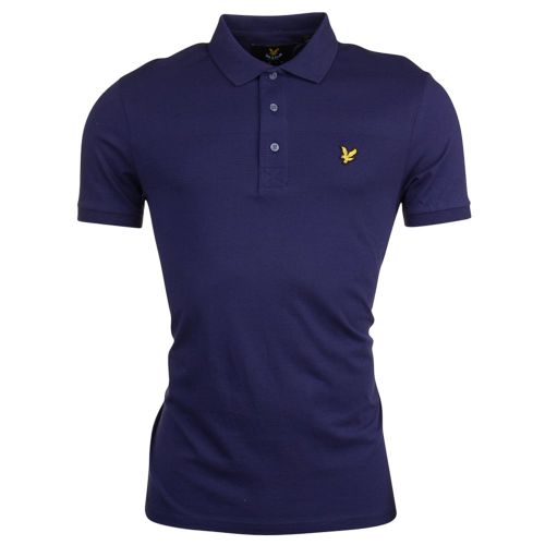 Mens Navy Texture Yoke Detail S/s Polo Shirt 8790 by Lyle & Scott from Hurleys