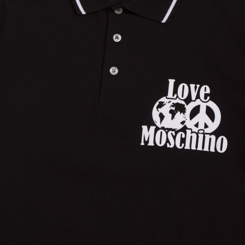 Mens Black World Peace S/s Polo Shirt 56820 by Love Moschino from Hurleys