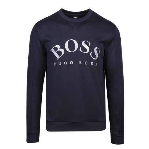 Athleisure Mens Navy/Silver Salbo Crew Sweat Top 45203 by BOSS from Hurleys