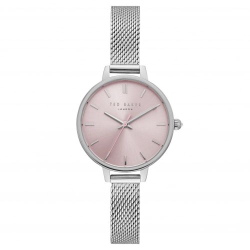 Womens Stainless Steel Pink Dial Mesh Watch 26295 by Ted Baker from Hurleys