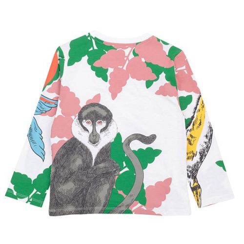 Girls White Animal L/s Pattern T-Shirt 111160 by Kenzo from Hurleys