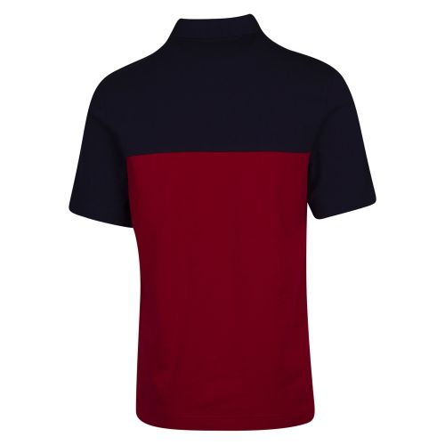 Mens Rich Red Contrast Panel S/s Polo Shirt 38153 by Fred Perry from Hurleys