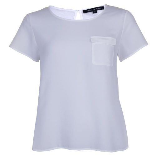 Womens Summer White Classic Crepe Pocket Top 70737 by French Connection from Hurleys