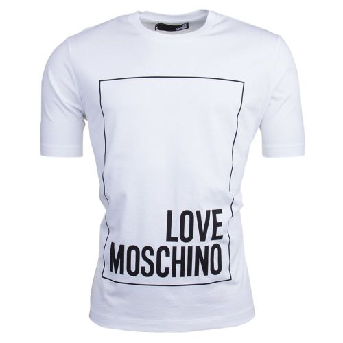 Mens White Logo Box Regular S/s T Shirt 15597 by Love Moschino from Hurleys