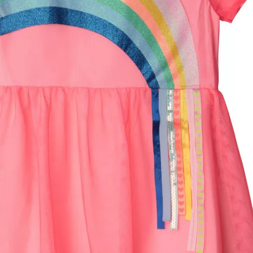 Girls Pink Rainbow Net Dress 85158 by Billieblush from Hurleys
