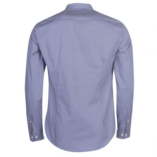 Mens Blue Tile Print Slim L/s Shirt 22283 by Emporio Armani from Hurleys