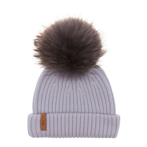 Womens Blue/Grey Wool Hat With Pom 31548 by BKLYN from Hurleys
